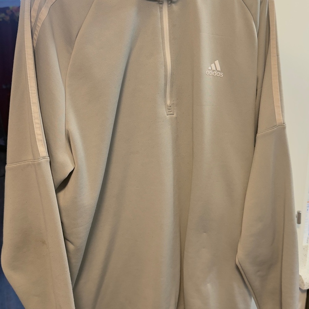 Adidas Light Tan Quarter-Zip Sweatshirt